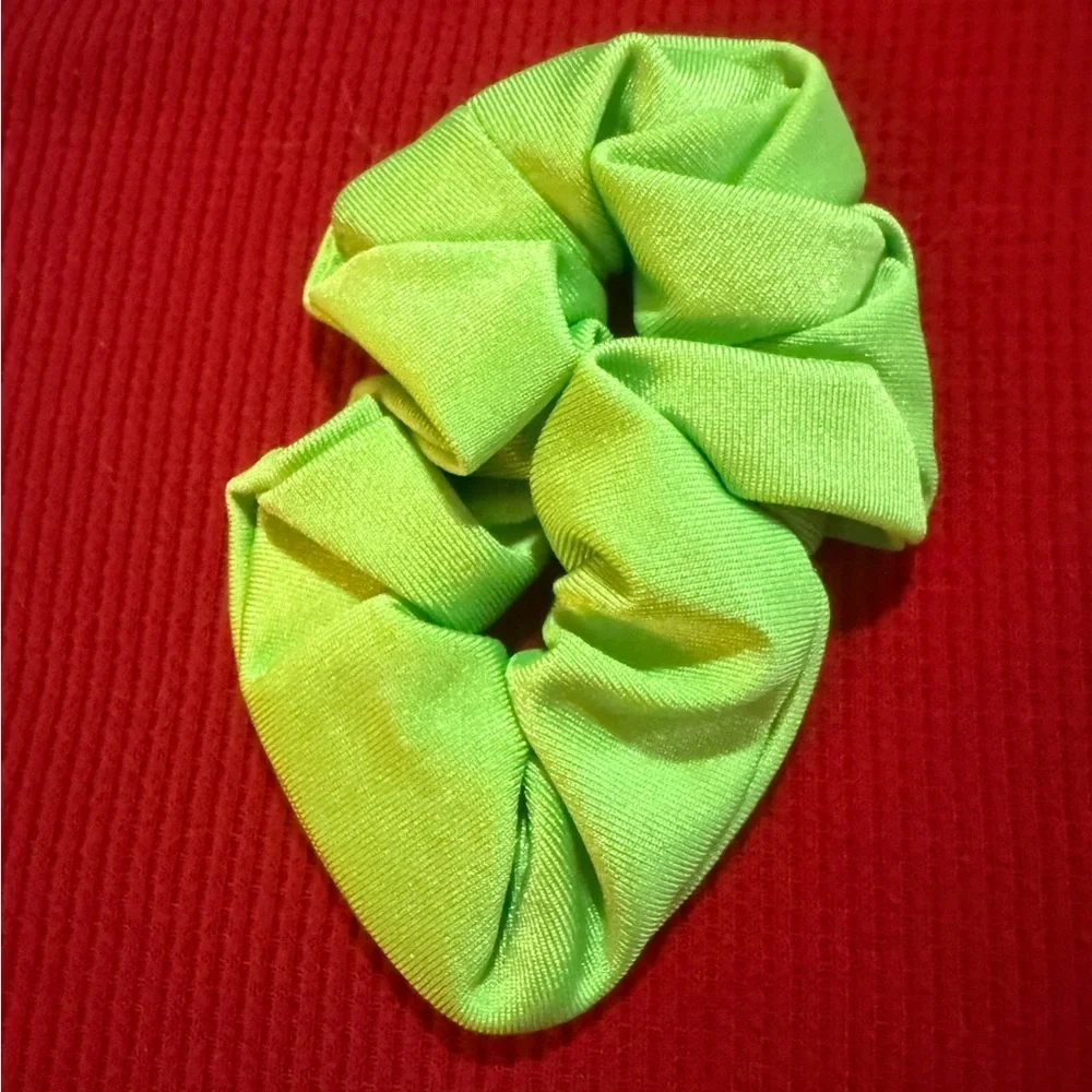 Vibrant Lime Green Scrunchie